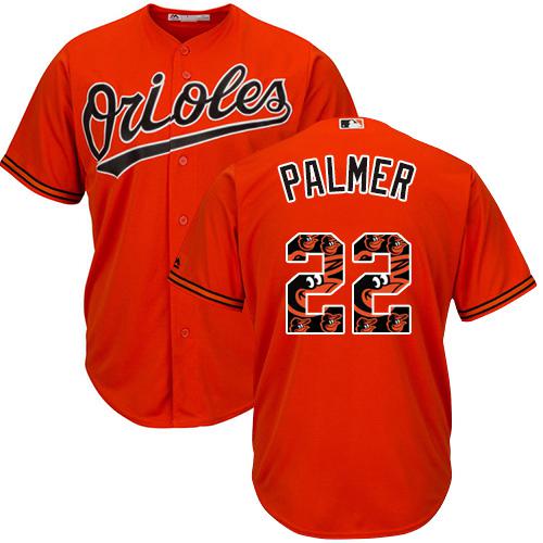 Orioles #22 Jim Palmer Orange Team Logo Fashion Stitched MLB Jersey